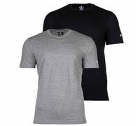 Champion Legacy American Classics C-Logo S/S Pack T-Shirt, Grigio Melange Chiaro/Nero, XL (Lot de 2) Hommes
