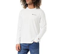 Champion Legacy American Classics Script Logo L-s Crewneck T-Shirt à Manches Longues, Bianco, Medium Hommes