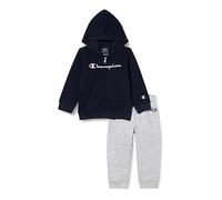 Champion Legacy American Classics TD Hooded Full Zip Complet, Blu Marino/Grigio Melange, 18 Mois Bébé garçon