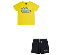 Champion Legacy Back To The Beach B - Graphic Crewneck T-shirt & WR Shorts Complet, Jaune/Bleu Marine, 13-14 ans Enfants et adolescents SS24, Jaune/bleu marine, 13-14 ans