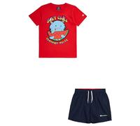 Champion Legacy Back To The Beach B - Graphic Crewneck T-shirt & WR Shorts Complet, Rouge/Bleu Marine, 15-16 ans Enfants et adolescents SS24, Rouge/bleu marine, 15-16 ans