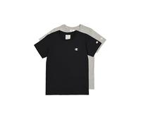 Champion Legacy Basics B-S-s 2-Pack Crewneck T-Shirt, Noir/Gris Clair, 7-8 Ans (Lot de 2) Garçon