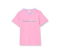 Champion Legacy C-Color-Logo S/S T-Shirt, Rose allumée, 3-4 Ans Fille