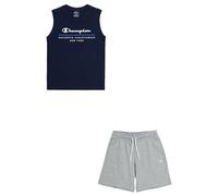 Champion Legacy Graphic Shop B Authentic Athleticwear Crewneck Tank & Shorts Complet, Bleu Marine/Gris chiné Clair, 5-6 Ans Garçon