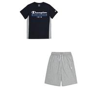Champion Legacy Graphic Shop B-Since 1919 Crewneck T-Shirt & Shorts Complet, Noir/Gris Mélange Clair, S Garçon