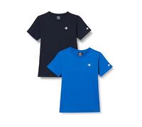 Champion Legacy Icons B-S/S 2p Crewneck T-Shirt, Bleu foncé/Bleu Marine, 5-6 Ans (Lot de 2) Garçon