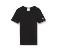 Champion Legacy Icons Tonal Logo W-Soft Cotton 1 x 1 Rib S/S Crewneck T-Shirt, Noir, X-Large Femme
