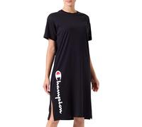 Champion Legacy Icons W Relaxed Vertical Logo S/S Crewneck Robe décontractée, Noir, M Femme