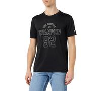Champion Legacy Modern Basket at The Gym Graphic Micromesh S/S Crewneck T-Shirt, Noir, Medium Homme