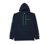Champion Legacy Neon Spray Powerblend Terry Contrast Logo Sweatshirt à Capuche, Bleu Marine, M Homme