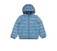 Champion Legacy Outdoor B (306868) - Veste à capuche WR Light Cirè 40gr Small Script Logo, Bleu Turquoise (CBU), 7-8 ans (S) Unisexe - Enfants FW24