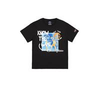 Champion Legacy Play with Graphics B (306911) -SS Crewneck T-Shirt, Noir (KK001), 13-14 Years Garçon