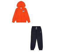 Champion Legacy Play With Graphics B (306913) - Survêtement à capuche en polaire Powerblend compact et ultra-léger, multicolore orange mandarine/bleu marine (TNT/NNY), 5-6 ans (XS) Garçons FW24