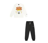 Champion Legacy Play With Graphics B (306914) - Survêtement à col rond en polaire Powerblend compact et ultra léger, multicolore guimauve/gris foncé (STR/CHR), 11-12 ans (L) Garçons FW24