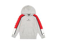Champion Legacy Retro Sport B (306856) - Sweat à capuche en polaire compacte et ultralégère, gris mélange/vermillon (NOXM/CRD/NNY), 11-12 ans (L) Enfant FW24