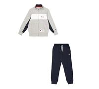 Champion Legacy Retro Sport B (306861) - Survêtement à col haut en polaire Powerblend compacte et ultralégère, multicolore gris mélange/bleu marine (NOXM/NNY/WHT), 5-6 ans (XS) Enfant FW24