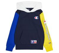 Champion Legacy Retro Sport B-Spring Terry Color Block Sweatshirt à Capuche, Bleu Marine/Jaune/Bleu électrique/Blanc, 13-14 Ans Enfants et Adolescents