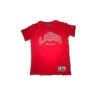 Champion Legacy Retro Sport B - USA S/S Crewneck T-Shirt, Rouge, 13-14 Ans Garçon