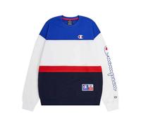 Champion Legacy Retro-Sport - Heavy Spring Terry Color Block Crewneck Sweat, Blanc/Bleu Marine/Bleu Électrique/Rouge, M Homme