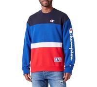 Champion Legacy Retro-Sport - Heavy Spring Terry Color Block Crewneck Sweat, Bleu/électrique/Rouge/Bleu Marine/Blanc/Gris, XL Homme