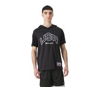 Champion Legacy Retro Sport - USA Hooded S/L T-Shirt, Noir, L Homme