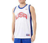Débardeur Champion Legacy Retro Sport Basket USA blanc rouge bleu - M