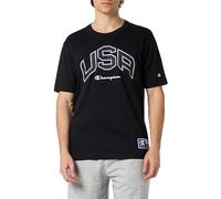 Champion Legacy Retro Sport - USA S/S Crewneck T-Shirt, Noir, S Homme SS24, Noir, Small