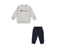 Champion Legacy Script Shop TD (306899) - Ultra-light Powerblend Fleece Crewneck, Costume Garçon, Grigio Melange/Blu Marino (NOXM/NNY),