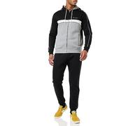 Champion Legacy Sweatsuits-Colorblock Powerblend Fleece Full Zip Hooded Survêtement de Sport, Noir/Gris/Blanc, XL Homme