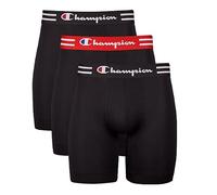 Champion Boxer Briefs, Performance Stretch, Moisture Wicking, Multi-Pack Boxeur ajusté, Jambes Longues-Noir-Lot de 3, Homme