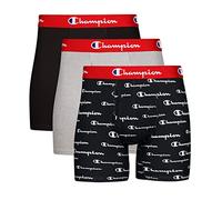 Champion Lot de 3 Boxers pour Homme - Performance Stretch - Évacuation de l'humidité - Style rétro, Noir/Oxford Grey Heather/Black Script Logo - Lot de 3, XXL