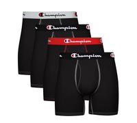 Champion Lot de 3 caleçons Boxeurs pour Homme, Pochette de Soutien Total, Coton Extensible, Noir - Lot de 4, X-Large