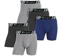 Champion Lot de 5 Caleçons Boxers pour Homme - Confort toute la journée, sans remontée - Technologie Double Dry, X-Temp - Large