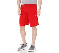Champion Men's 10" Powerblend Fleece Short, Left Sleeve C, Scarlet-549314, Small