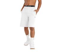 Champion Men's 10" Powerblend Fleece Short, Left Sleeve C, White-549314, Large