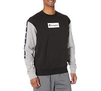 Champion Sweat en polaire de poids moyen pour homme, sweat-shirt pour homme, sweat-shirt avec logo pour homme, Noir/gris mat, Medium