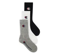 Champion Mixte Enfant Socks Basics 3pk Crew Protège-Bas & Socquettes, Gris/Blanc/Noir, 27-30 EU