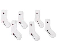 Champion Mixte Enfant Socks Basics 6pk Crew Protège-Bas & Socquettes, Blanc, 31-34 EU