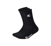 Champion Chaussettes mixte Basics – Lot de 3 Crew Protège-Bas & Socquettes, Noir, 35-38 EU