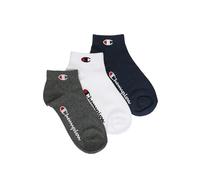 Champion Core Socks Junior 3PP Quarter Chaussettes de Doublure, Gris Clair, 31-34 Unisexe-Enfants et Adolescents