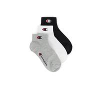Champion Core Socks Junior 3PP Quarter Chaussettes de Doublure, Gris Clair, 31-34 Unisexe-Enfants et Adolescents