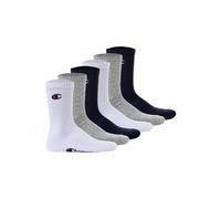 Champion Mixte Socks Basics 6pk Crew Protège-Bas & Socquettes, Gris/Blanc/Noir, 39-42 EU