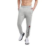Champion Pantalon de Jogging en Coton léger pour Homme, 78,7 cm survêtement, Oxford Gray Script, Taille XL