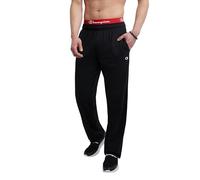Champion Pantalon de survêtement léger en Jersey à Bas Ouvert pour Homme, Noir, 34-37