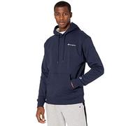 Champion, Powerblend, Fleece Hoodie, Comfortable Men's Sweatshirt, Logo (Reg. Or Big & Tall) Capuche, Bleu Marine-Left Chest Script, M Homme
