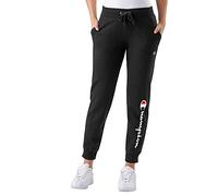 Champion Powerblend Jogger, Logo Script Pantalons, Inscription Noire, XS Femme