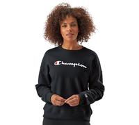 Champion Powerblend Relaxed Crew, Script sérigraphié Maillot de survêtement, Black Y08113, M Femme