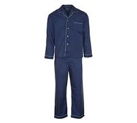 Champion Pyjama long traditionnel uni en coton pour homme Bleu marine Taille S-5XL - Bleu - XXXL