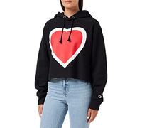 Champion Reverse Weave Cropped Cut-Off Hoodie Sweatshirt à capuche Femme Noir L