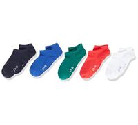 Champion Seasonal Junior Contrast Logo 5PP Quarter Chaussettes de sport, Bleu/Vert/Noir/Rouge/Blanc (BS003), 31-34 Unisexe - Enfants et adolescents, Bleu/Vert/Noir/Rouge/Blanc (BS003)